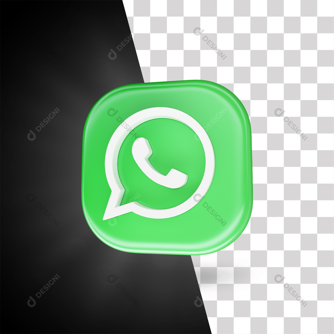 Ícone 3D WhatsApp Para Composição PNG Transparente Sem Fundo