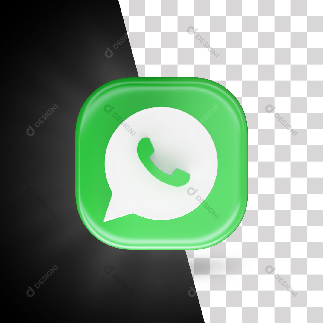 Ícone 3D WhatsApp Para Composição PNG Transparente Sem Fundo