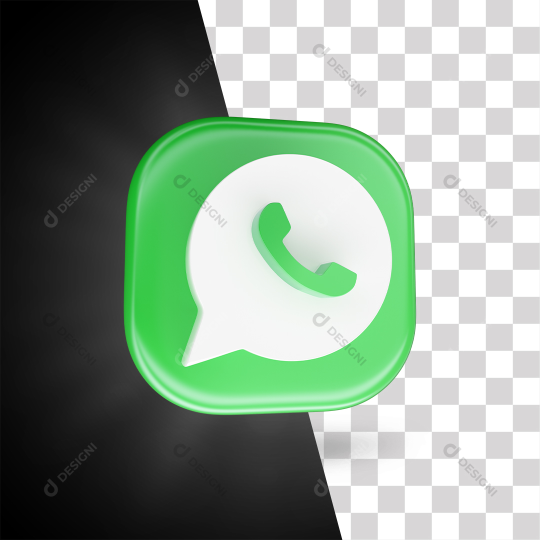 Ícone 3D WhatsApp Para Composição PNG Transparente Sem Fundo