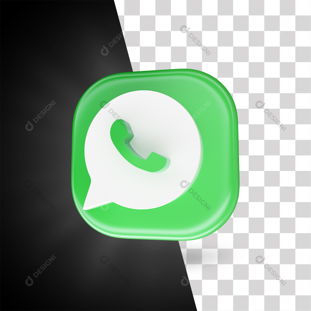 Ícone 3D WhatsApp Para Composição PNG Transparente Sem Fundo