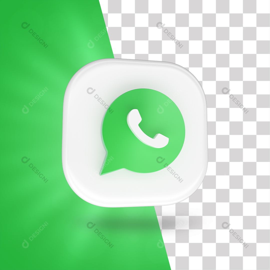 Ícone 3D WhatsApp Para Composição PNG Transparente Sem Fundo