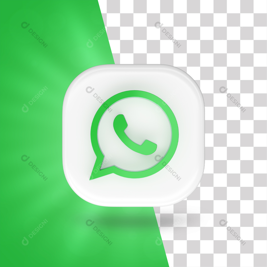 Ícone 3D WhatsApp Para Composição PNG Transparente Sem Fundo