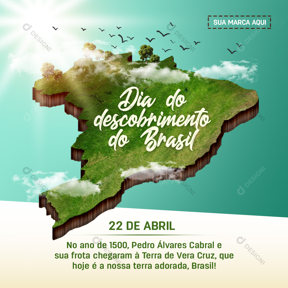 Dia do Descobrimento do Brasil 22 de Abril Social Media PSD Editável
