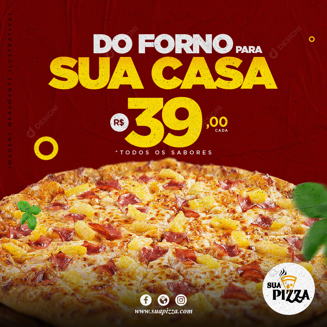 Pizza Do Forno Para Sua Casa Social Media PSD Editável