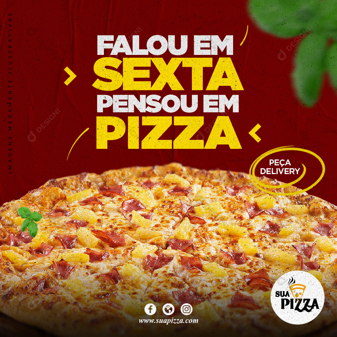 Sexta De Pizza Social Media PSD Editável