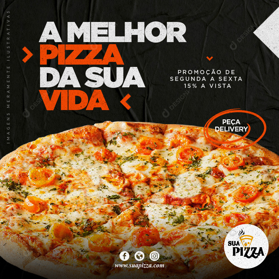 A Melhor Pizza Social Media PSD Editável Delivery