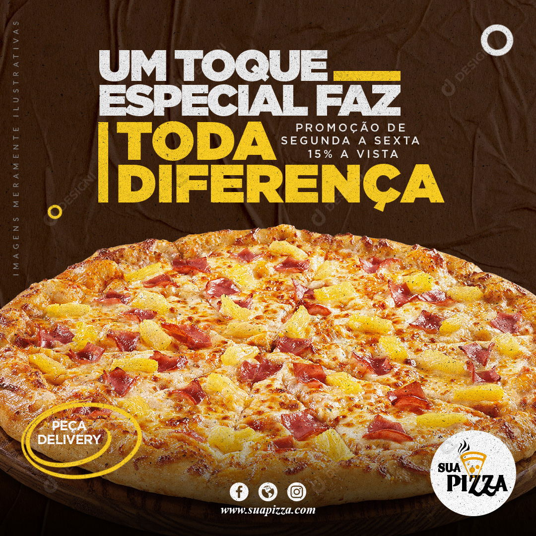 Pizza Um Toque Especial Social Media PSD Editável