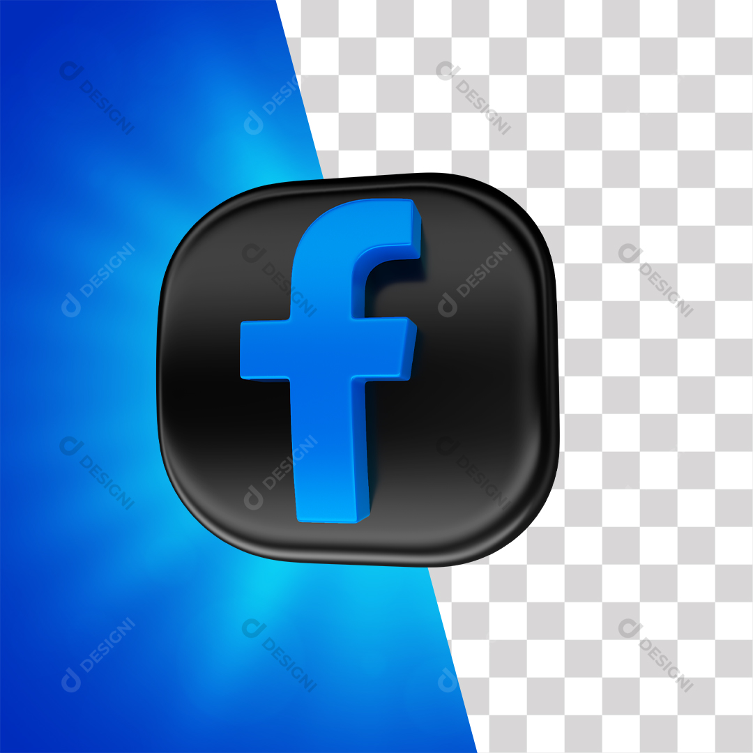 Ícone 3D Facebook Para Composição PNG Transparente Sem Fundo