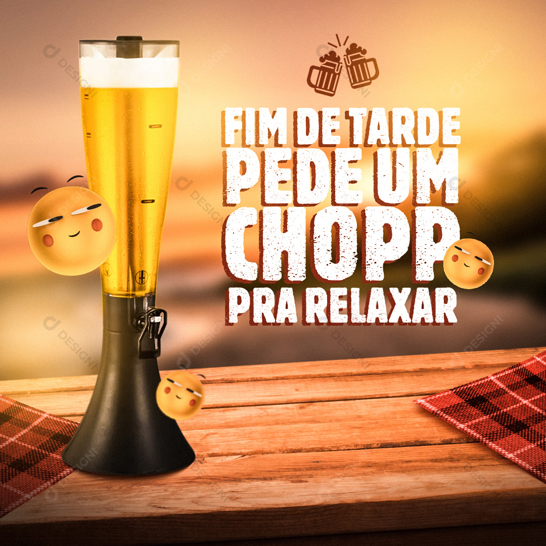 Torre de Chopp Social Media PSD Editável