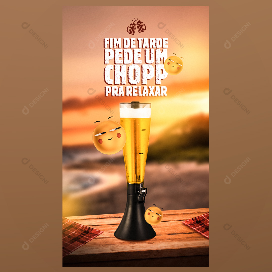 Torre de Chopp Social Media PSD Editável Stories
