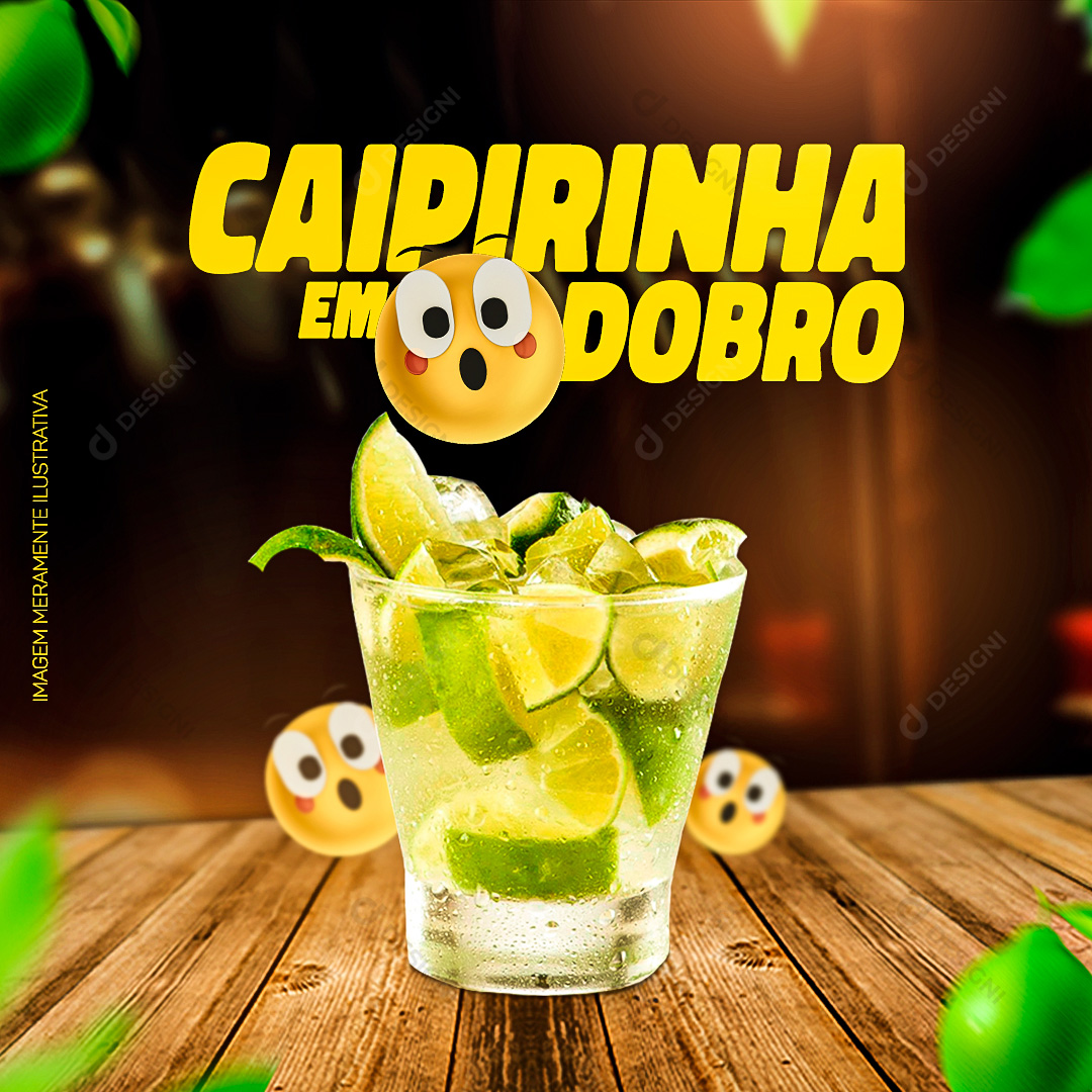 Caipirinha Em Dobro Social Media PSD Editável