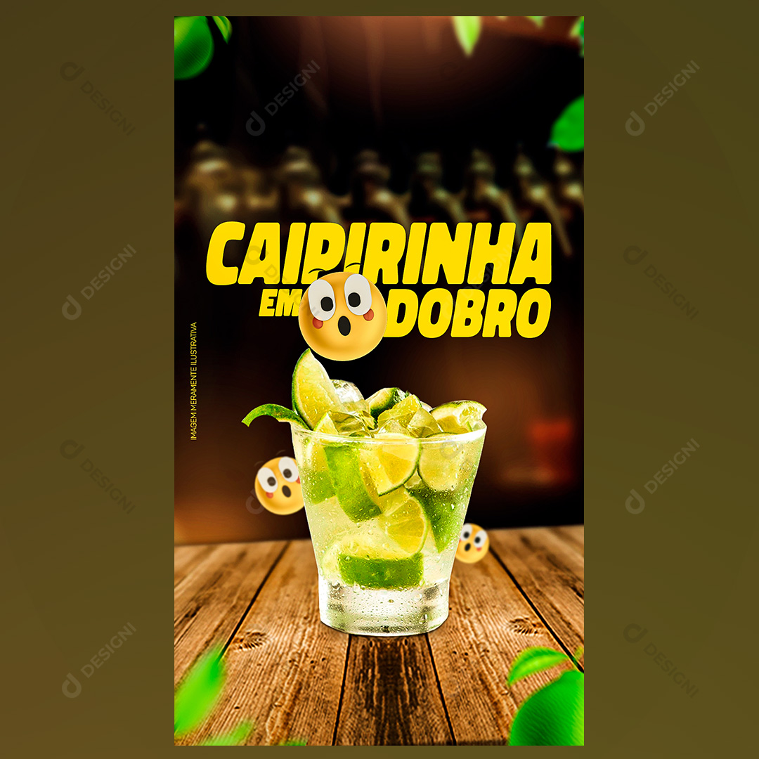 Caipirinha Em Dobro Social Media PSD Editável Stories