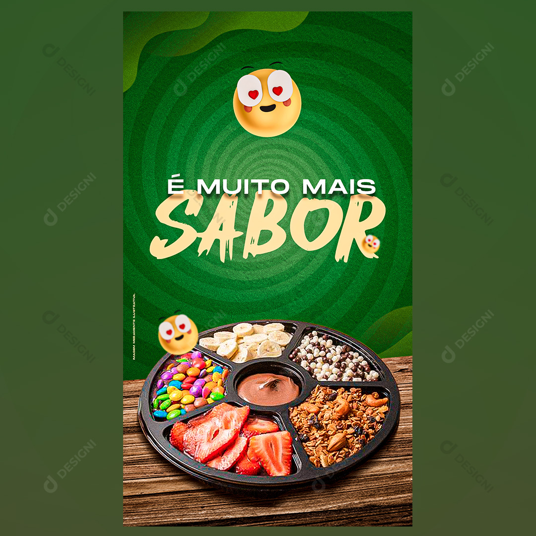 Açaí Mais Sabor Social Media PSD Editável Storys