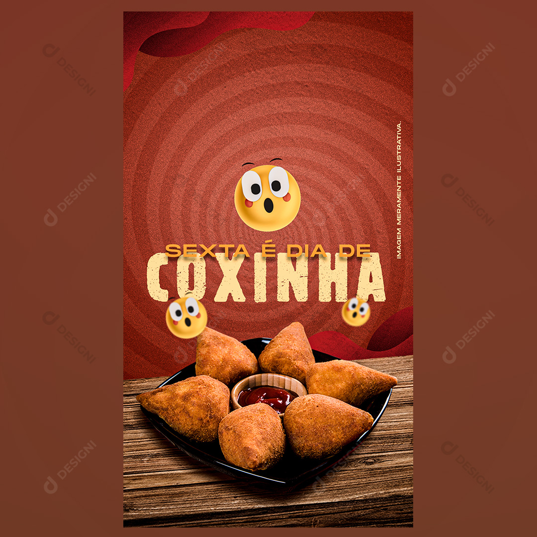 Sexta Dia de Coxinha Social Media PSD Editável Stories