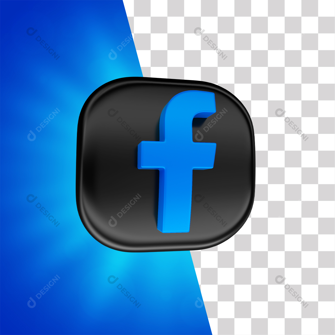 Ícone 3D Facebook Para Composição PNG Transparente Sem Fundo