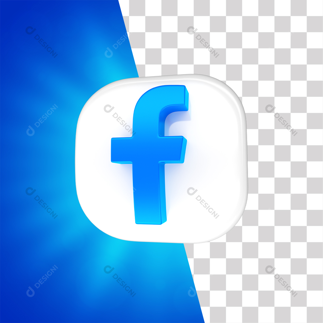 Ícone 3D Facebook Para Composição PNG Transparente Sem Fundo