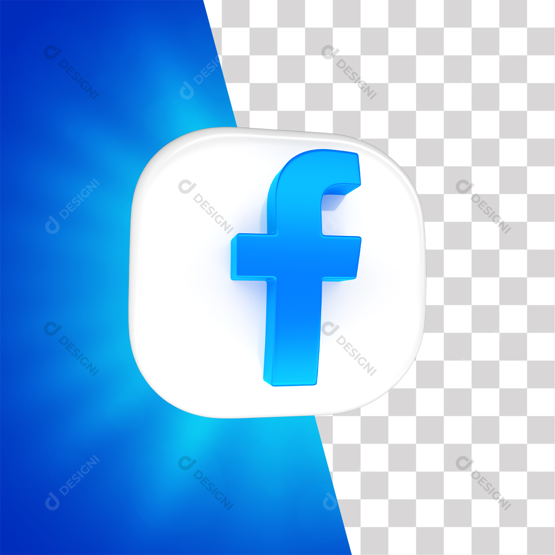 Ícone 3D Facebook Para Composição PNG Transparente Sem Fundo