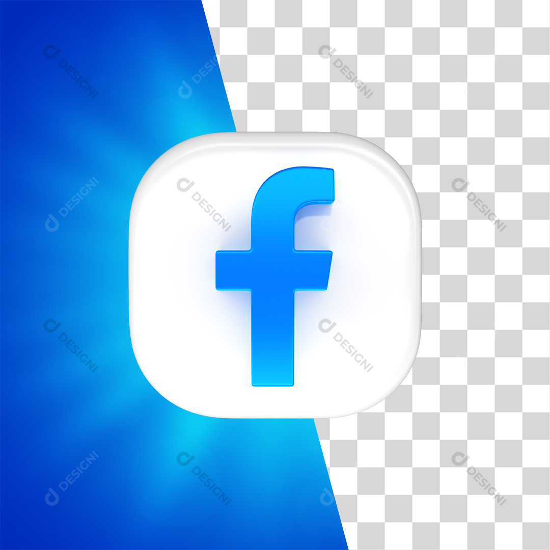 Ícone 3D Facebook Para Composição PNG Transparente Sem Fundo