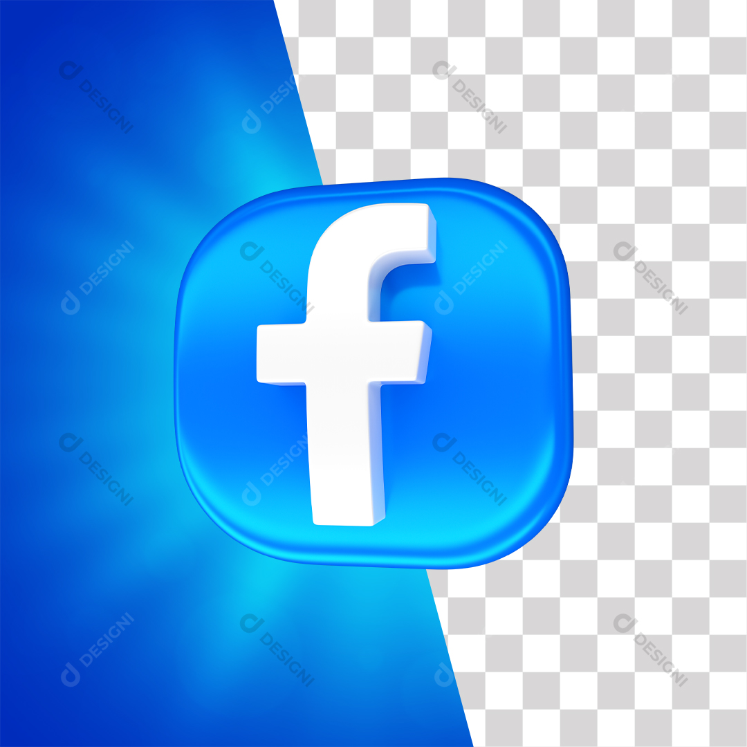 Ícone 3D Facebook Para Composição PNG Transparente Sem Fundo