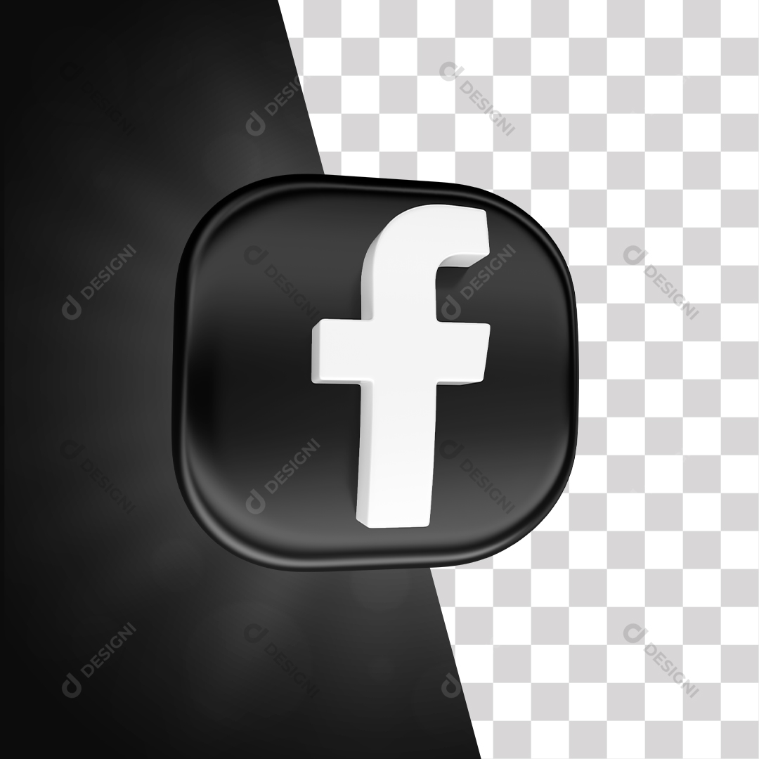 Ícone 3D Facebook Para Composição PNG Transparente Sem Fundo