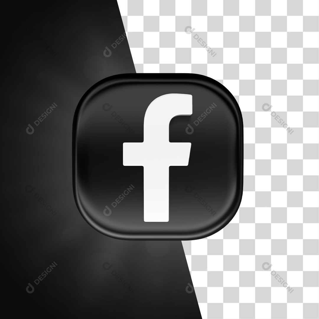 Ícone 3D Facebook Para Composição PNG Transparente Sem Fundo