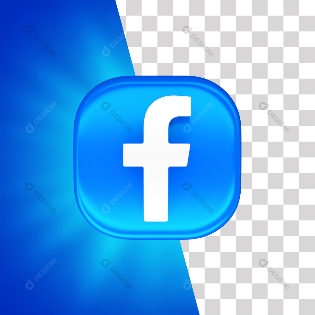 Ícone 3D Facebook Para Composição PNG Transparente Sem Fundo