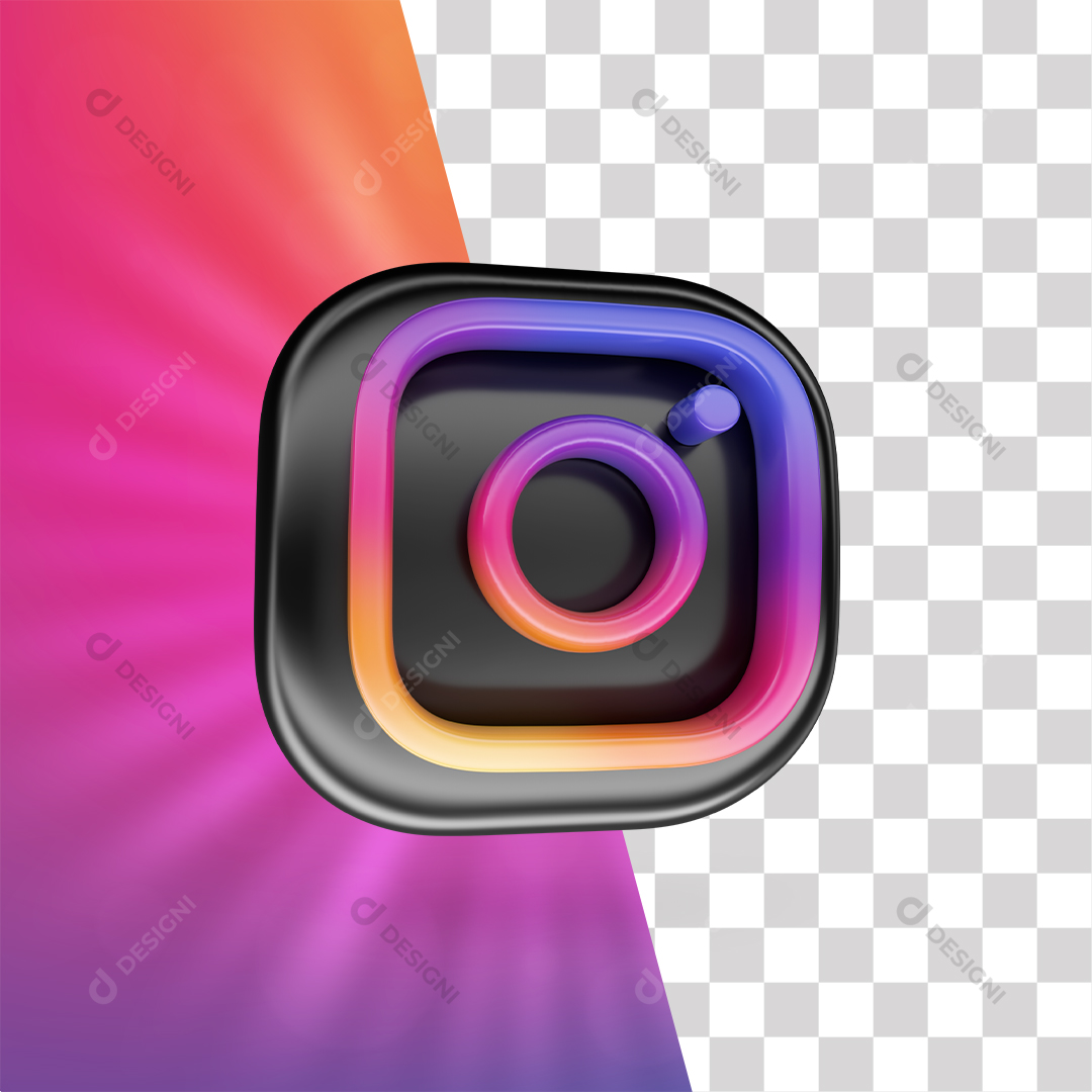 Ícone 3D Instagram Para Composição PNG Transparente Sem Fundo