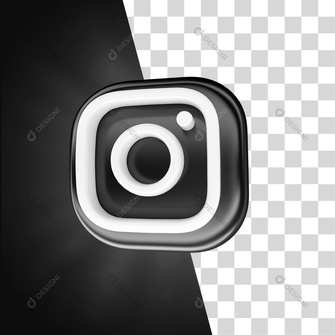 Ícone 3D Instagram Para Composição PNG Transparente Sem Fundo
