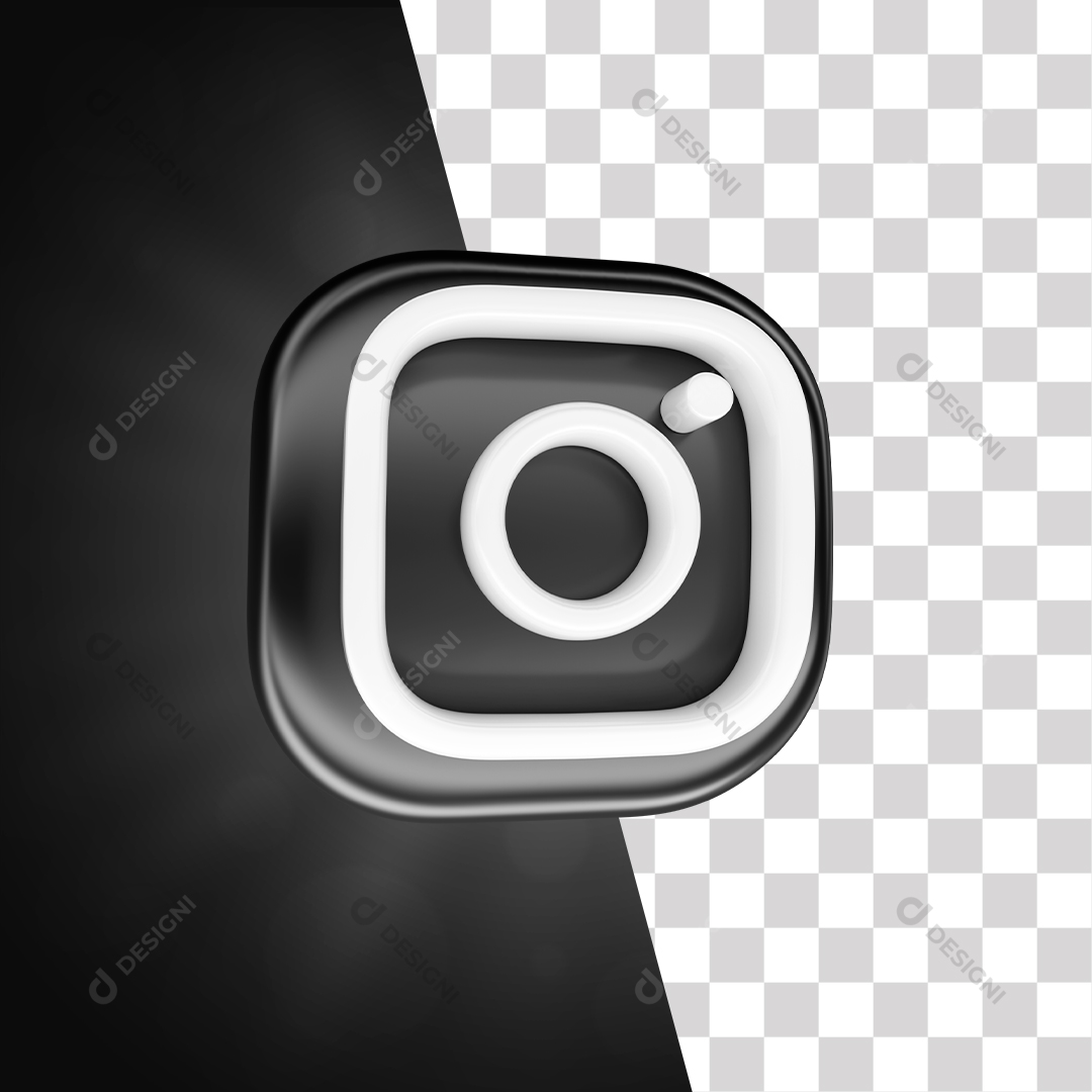 Ícone 3D Instagram Para Composição PNG Transparente Sem Fundo