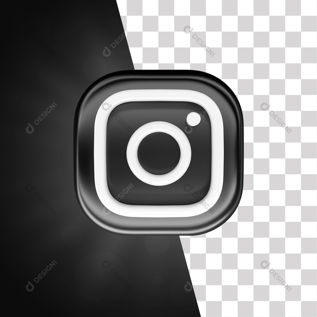 Ícone 3D Instagram Para Composição PNG Transparente Sem Fundo