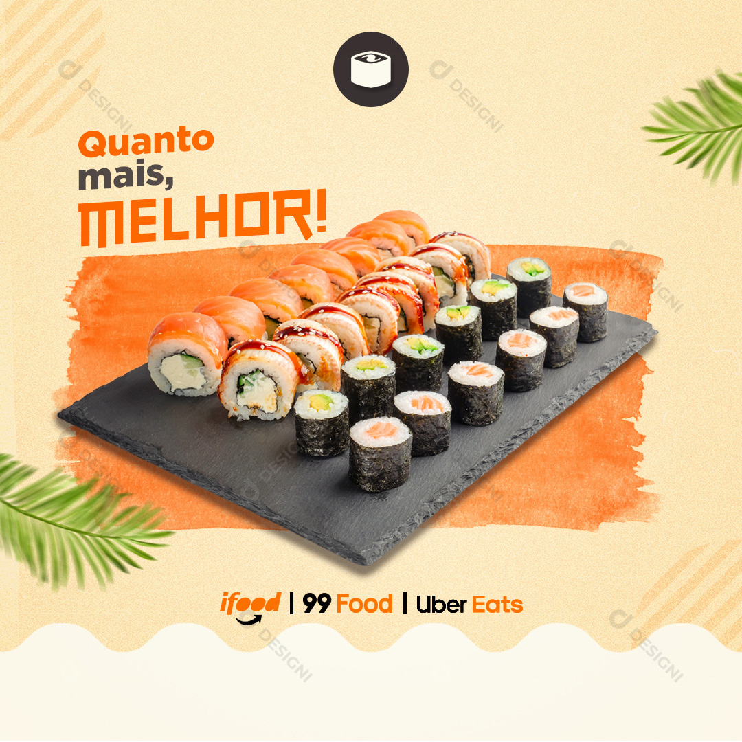 Sushi Comida Japonesa Social Media PSD Editável Delivery