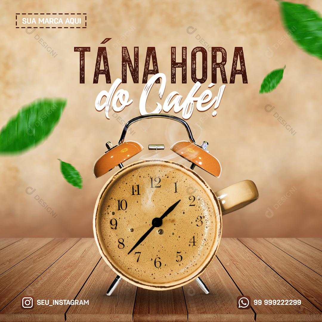 Hora do Café Cafeterias Social Media PSD Editável Photoshop