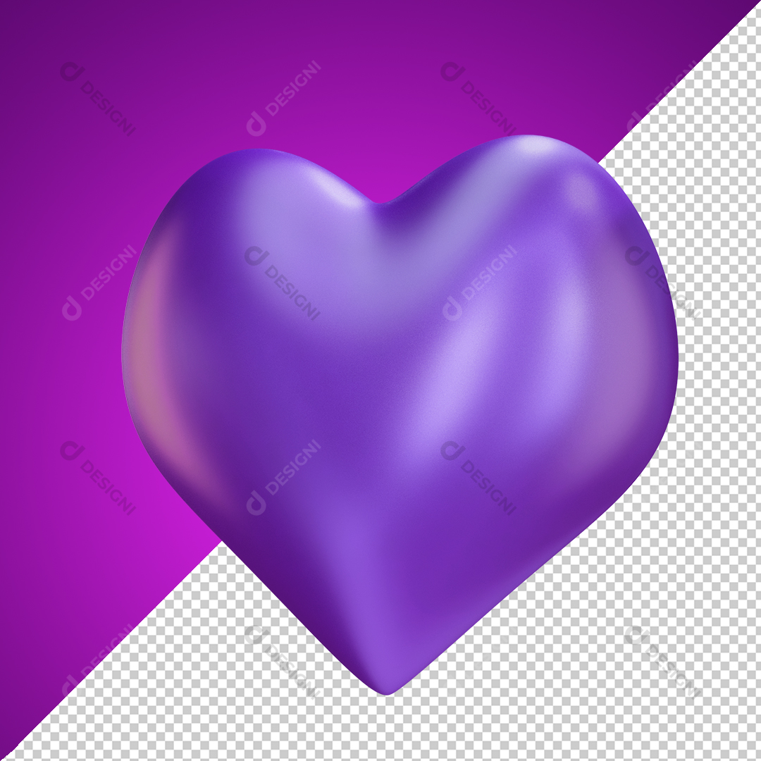 Coração Roxo PNG Transparente Sem Fundo