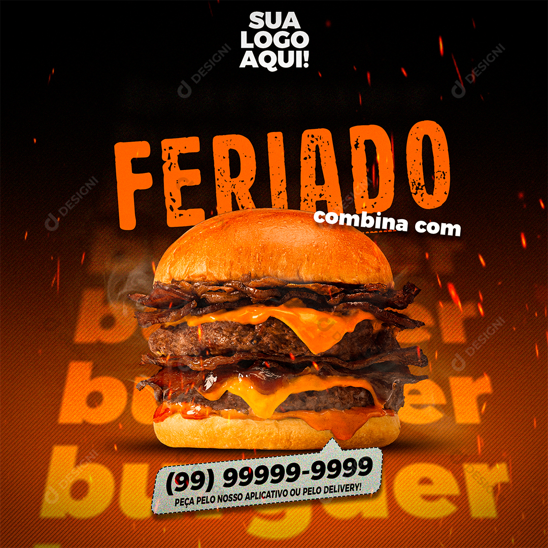 Social Media Hambúrguer PSD Editável Photoshop