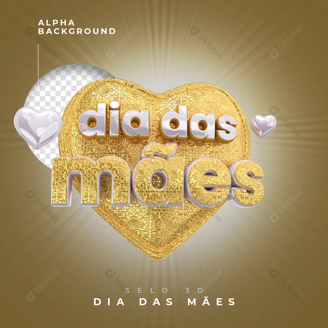 Selo 3D Dia das Mães PNG Transparente Sem Fundo