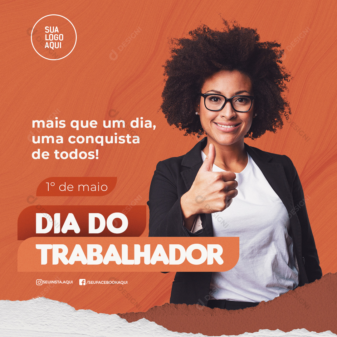 Dia do Trabalhador Social Media PSD Editável Data Comemorativa
