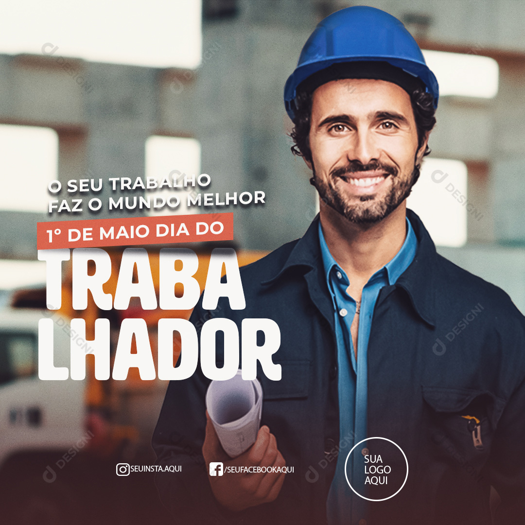 Dia do Trabalho Social Media PSD Editável Data Comemorativa