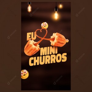 Mini Churros Social Media PSD Editável Stories