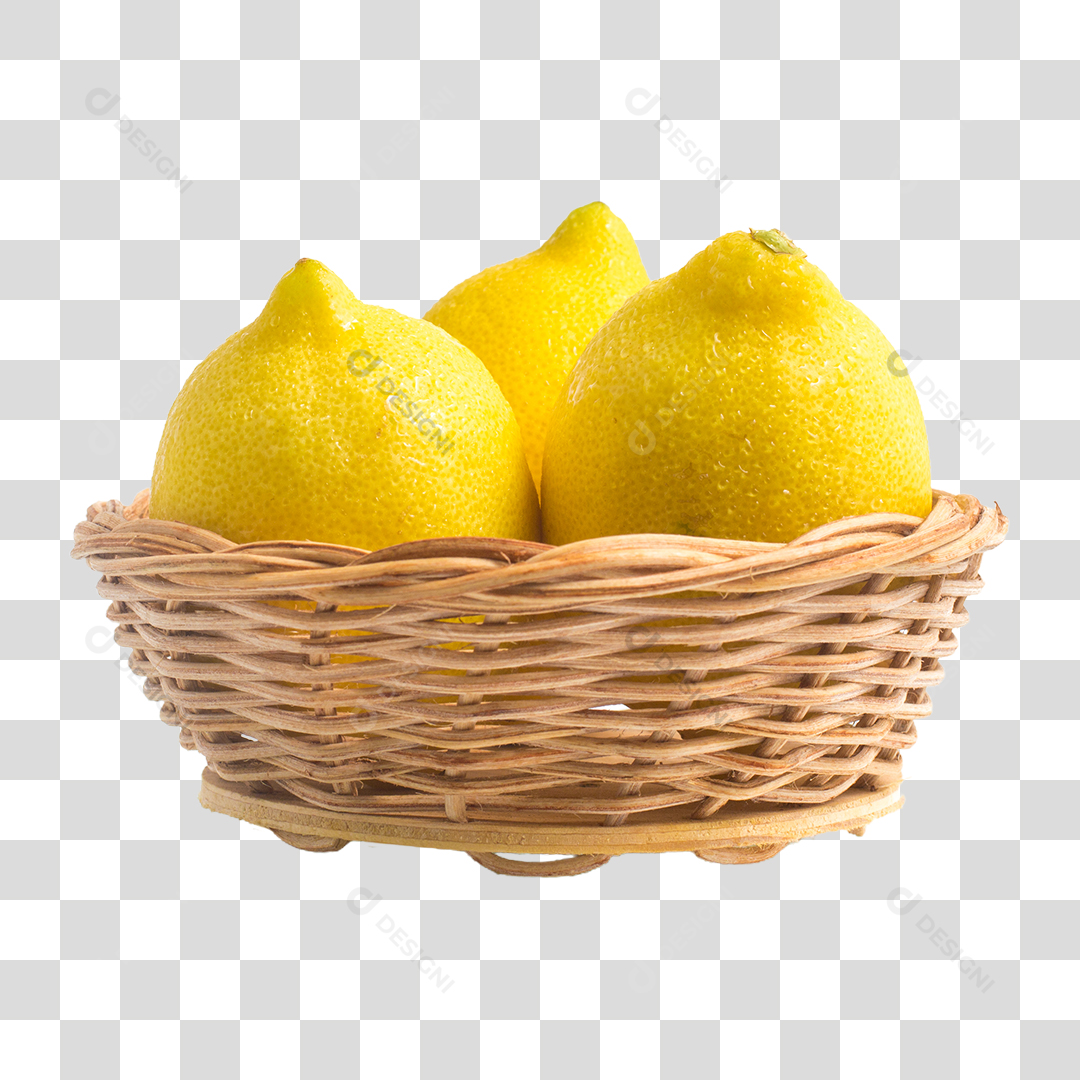 Cesta Com Limões Cecilianó PNG Transparente
