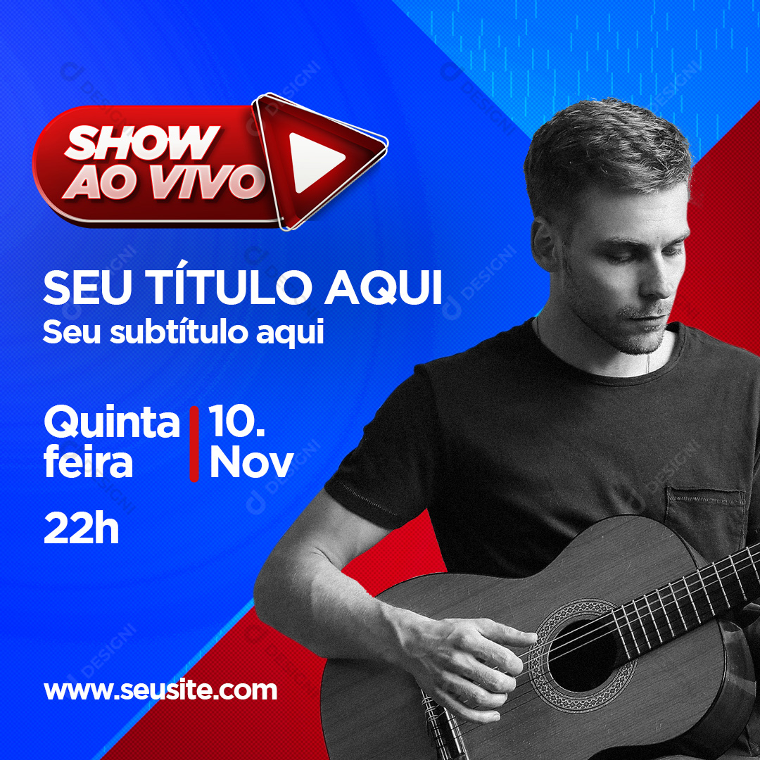 Show Ao Vivo Cantores Social Media PSD Editável