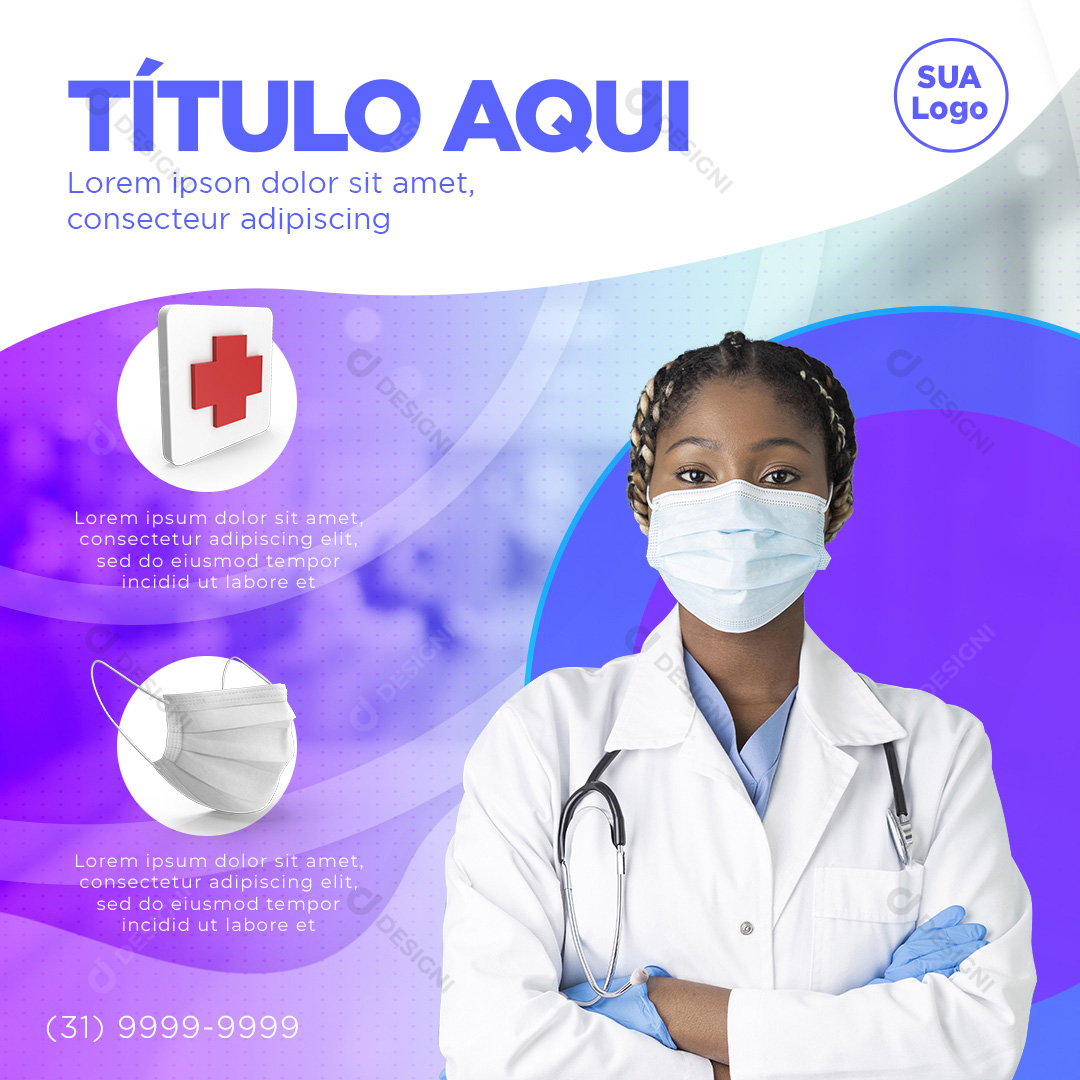 Consulta Médica Clínica Social Media PSD Editável