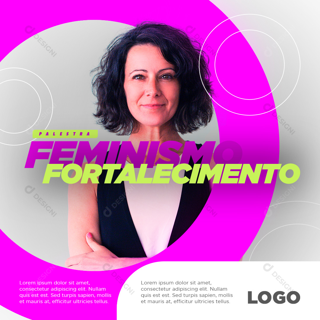 Palestra Fortalecimento Feminino Social Media PSD Editável
