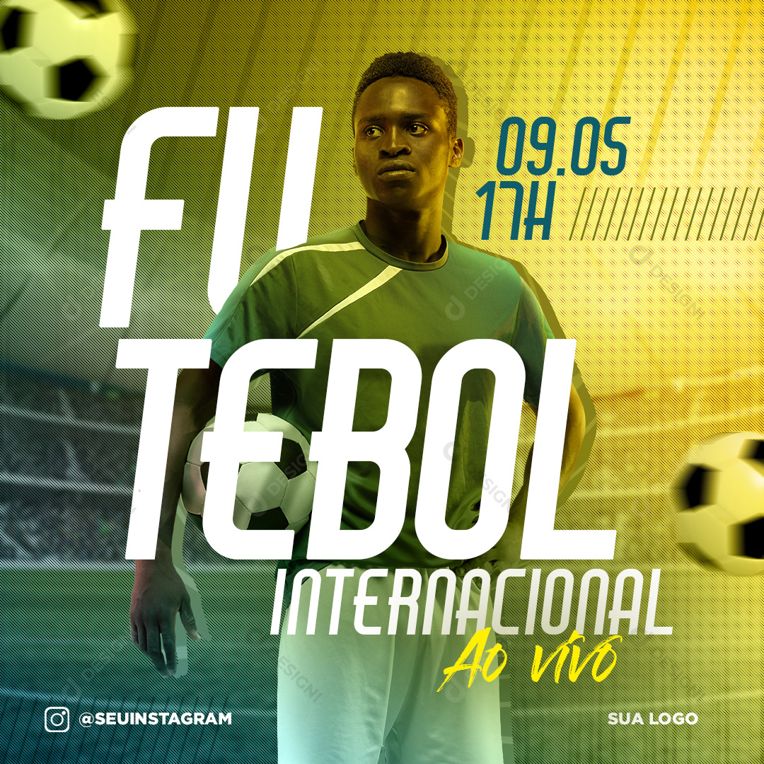 Futebol Internacional Social Media PSD Editável