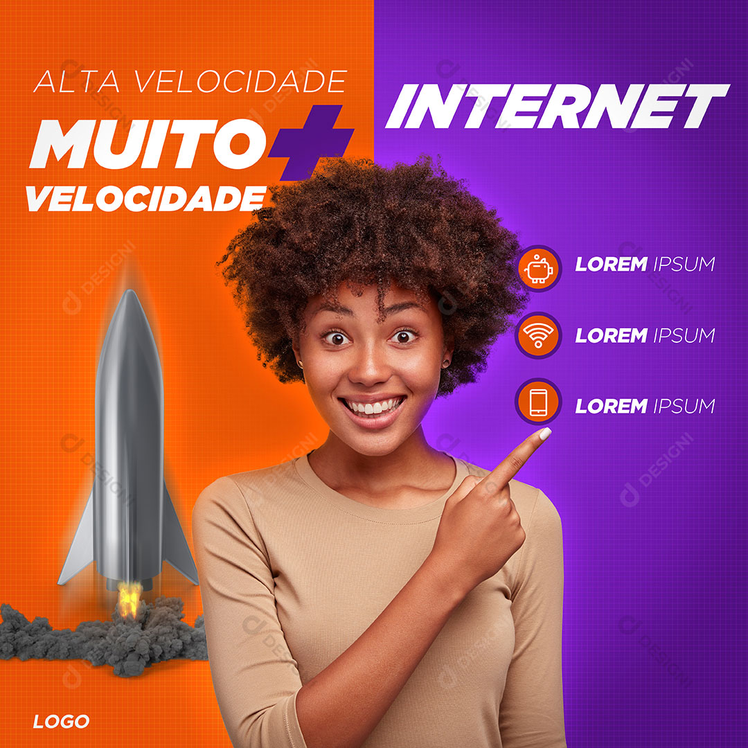 Internet Rápida Social Media PSD Editável