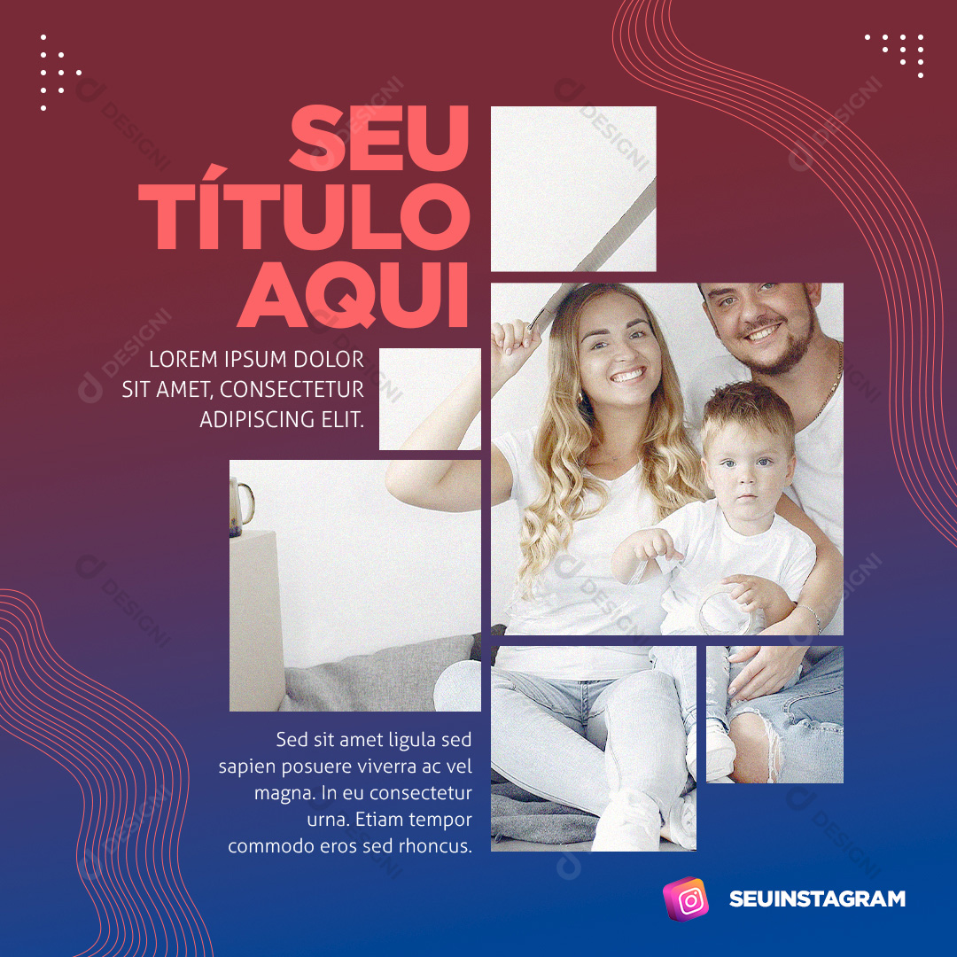 Modelo de Postagem de Fotos Social Media PSD Editável