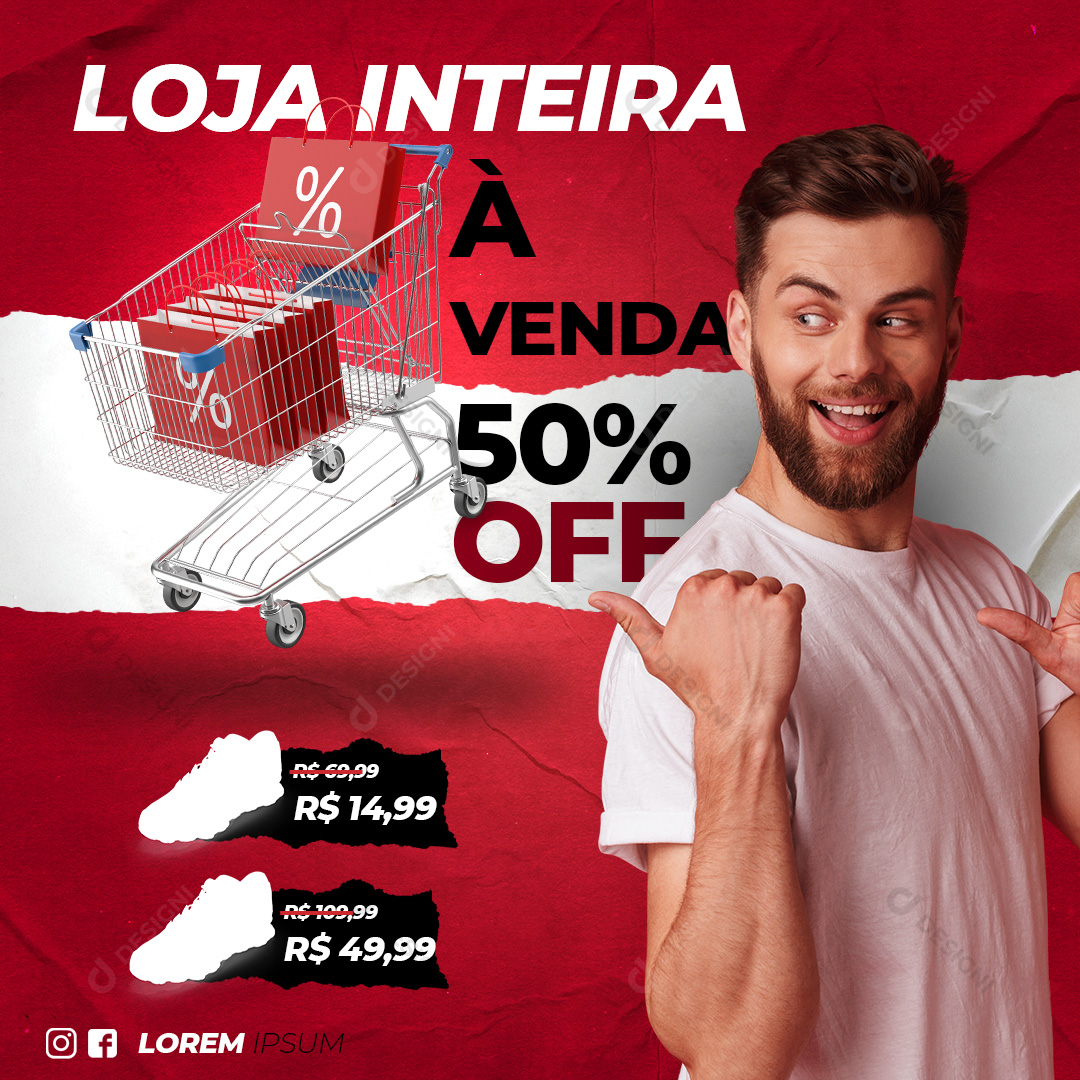 Loja de Calçados Tênis Social Media PSD Editável Promoções