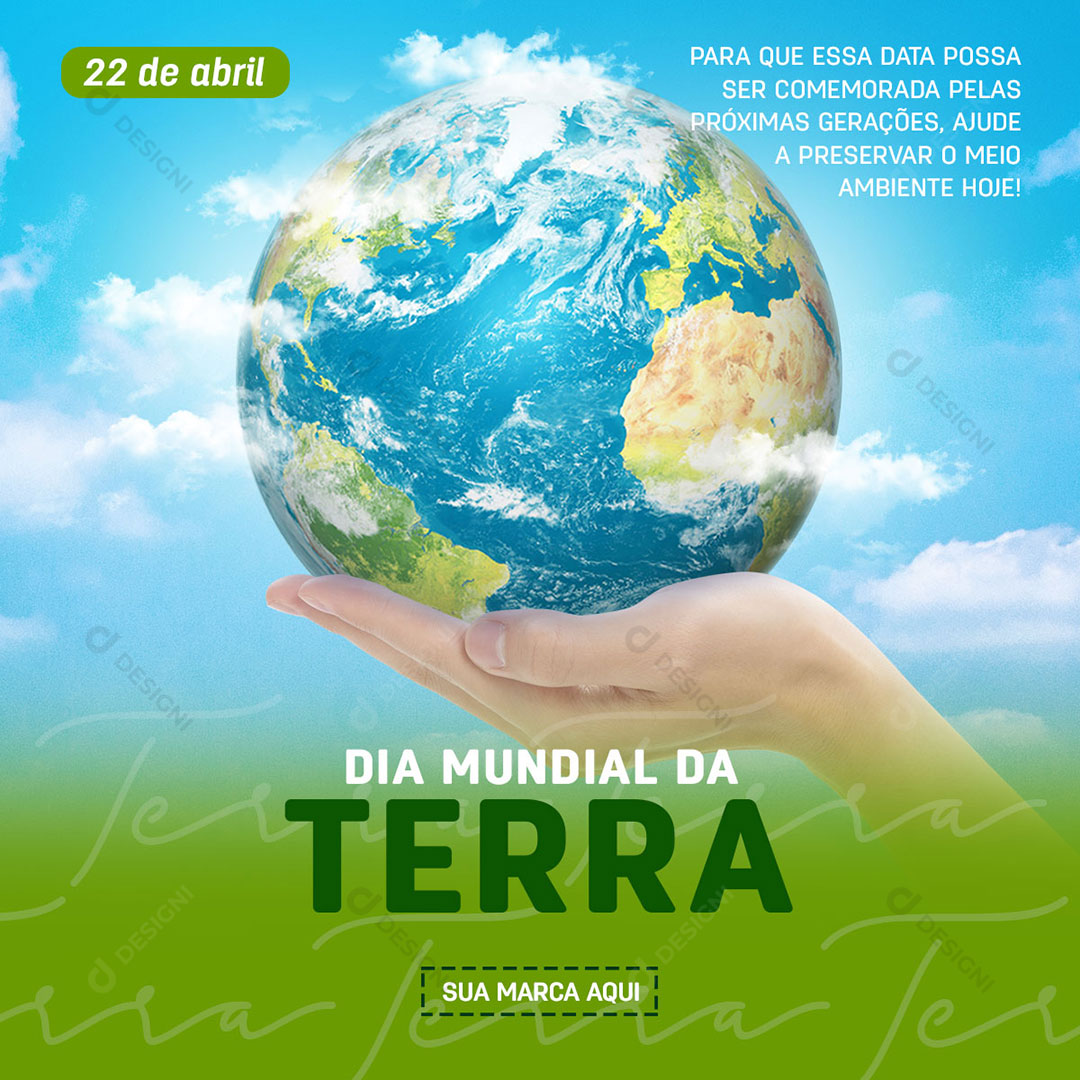 22 de Abril Dia da Terra Social Media Post PSD Editável Photoshop