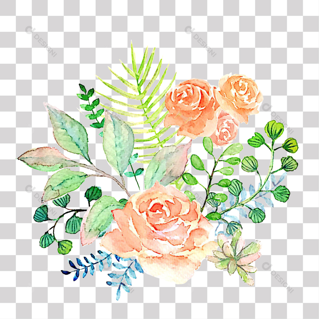 Flores Pintadas PNG Transparente Sem Fundo