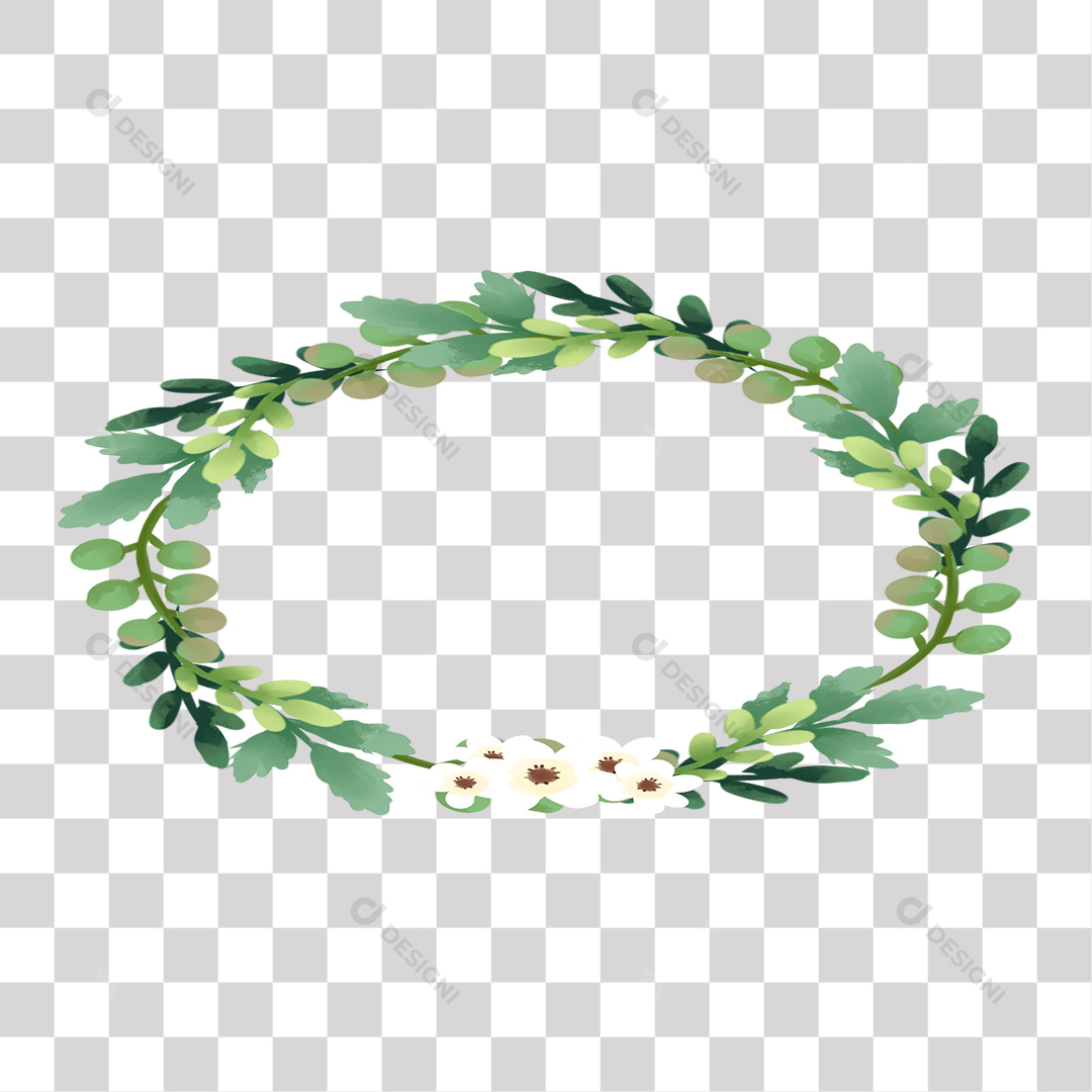 Guirlanda de Flor Pintada PNG Transparente Sem Fundo