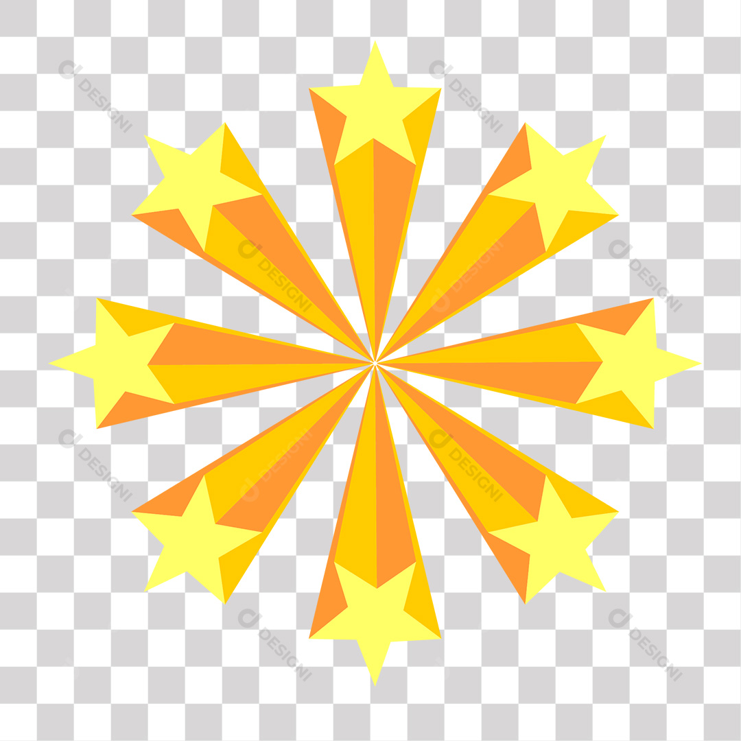 Estrelas Efeito 3D PNG Transparente Sem Fundo